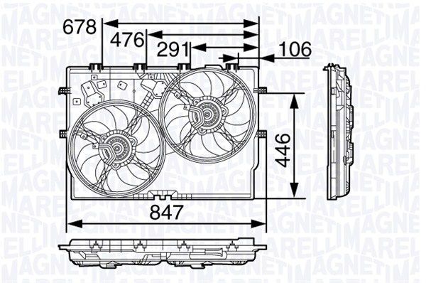 MAGNETI MARELLI Вентилятор, охлаждение двигателя 069422579010